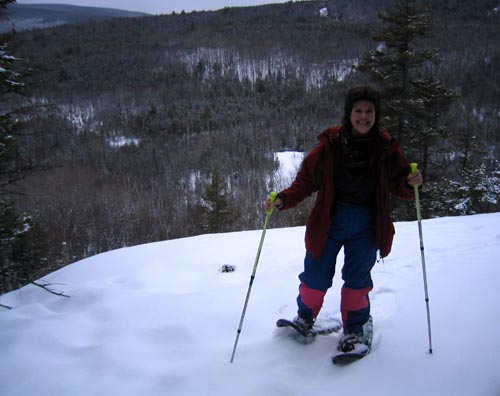 alison on snowshoes